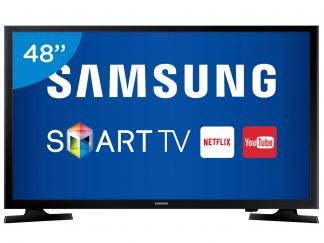 Smart TV LED 48" Samsung Full HD UN48J5200 - Conversor Digital Wi-Fi 2 HDMI 1 USB